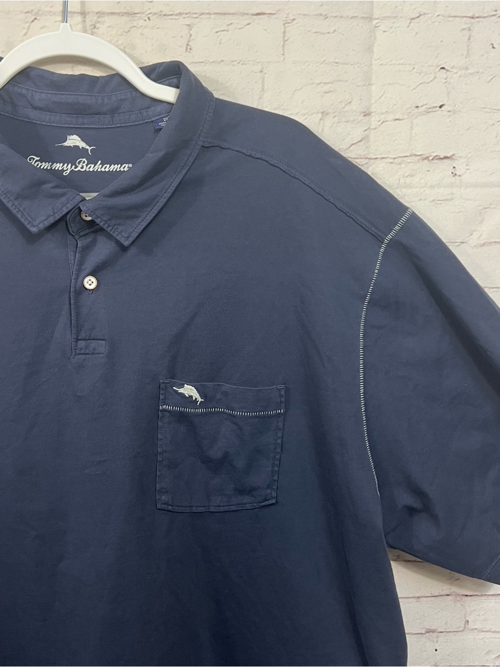 Tommy Bahama 100% Pima Cotton 2XT Relax Navy Blue Polo Shirt 2XLT Solid